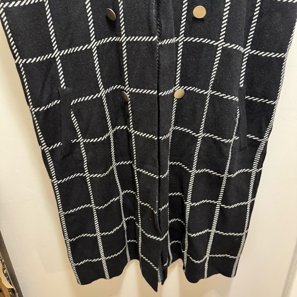 Rachel Zoe Sleeveless Collared Plaid Windowpane Long Blazer Black Vest 3X NWT - Picture 4 of 10